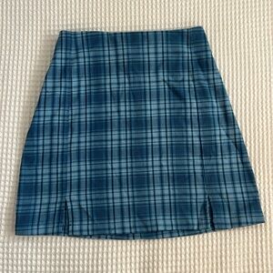 Brandy Melville Blue Plaid School Girl Skirt